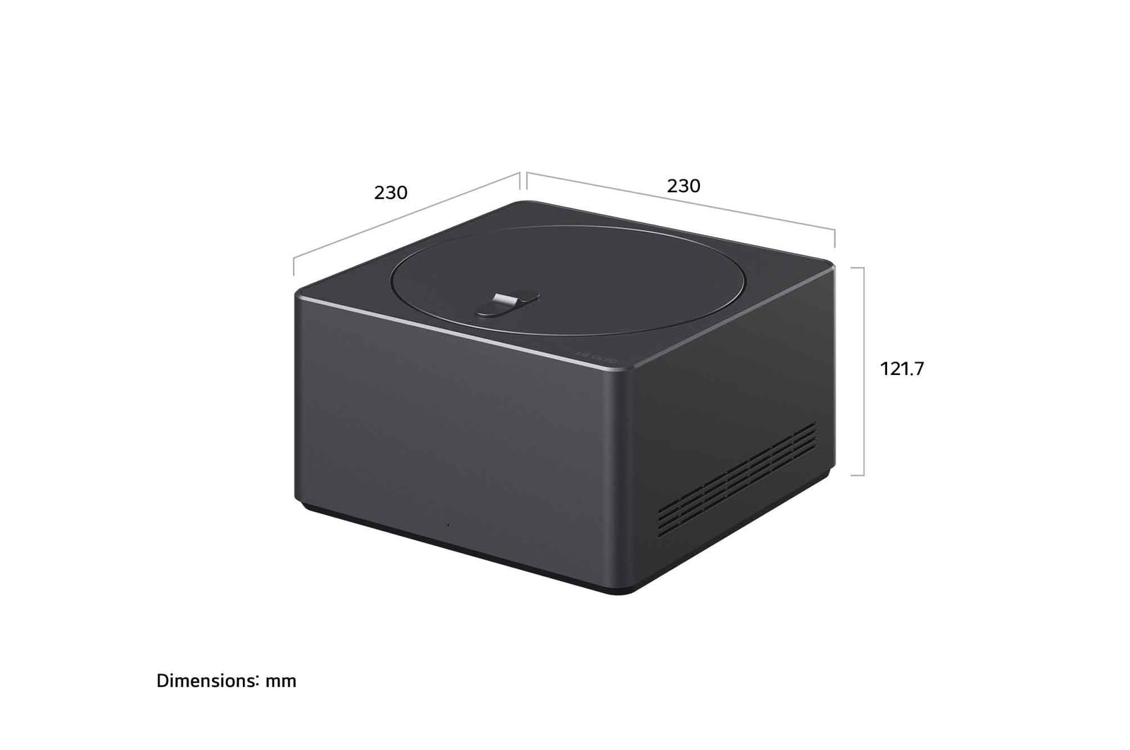 Zero Connect Box with its corresponding size dimensions in millimeters. 