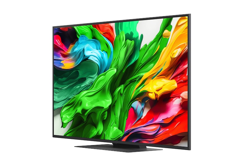 Left-facing side view of LG QNED evo TV