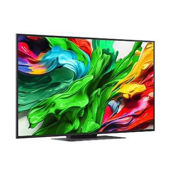 Slightly-angled right-facing side view of LG QNED evo TV