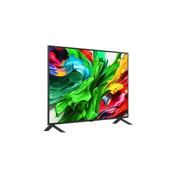 Slightly-angled right-facing side view of LG QNED evo TV
