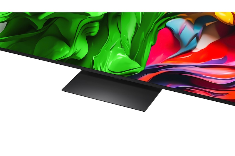 Parrot on a tree branch in vivid color. The title talks about how LG Al Picture Pro made impressive visual enhancements to the scene's resolution, brightness, depth, and clarity.