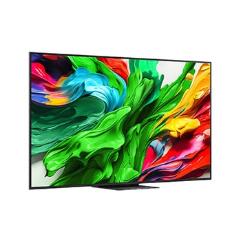 Slightly-angled right-facing side view of LG QNED evo TV