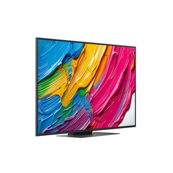 Left-facing side view of LG QNED80 TV 