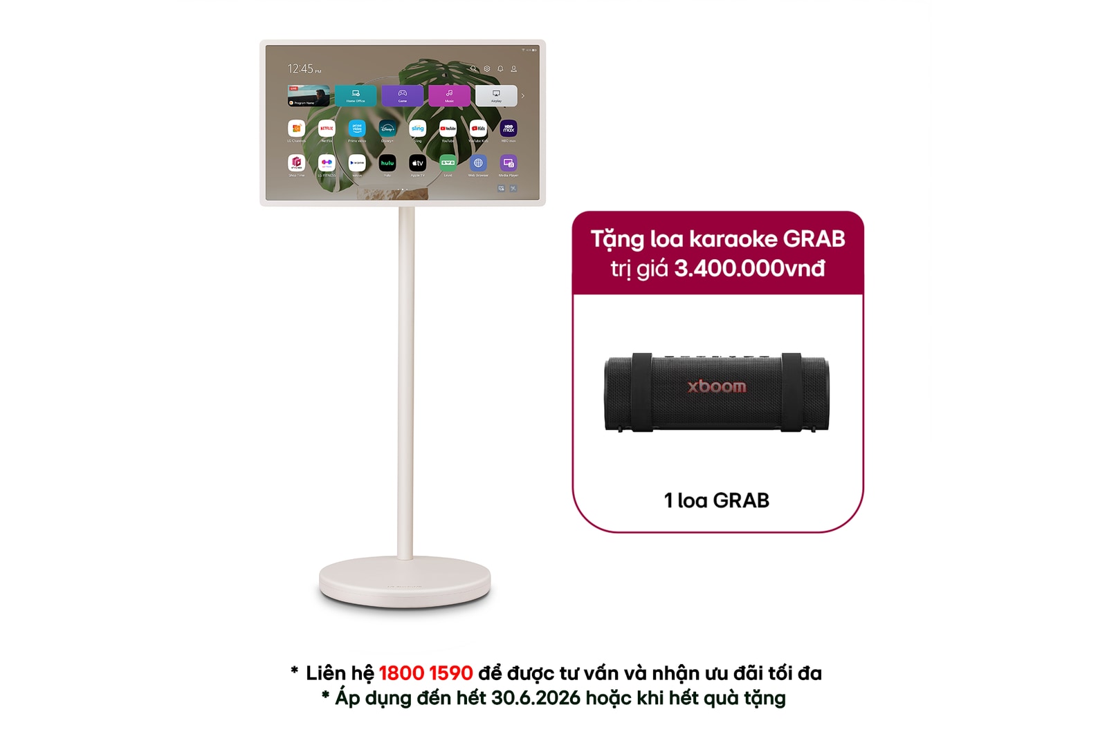 Hình ảnh mặt trước của Màn hình Giải trí Di động 27 inch LG StanbyME 2 27LX6TDGA