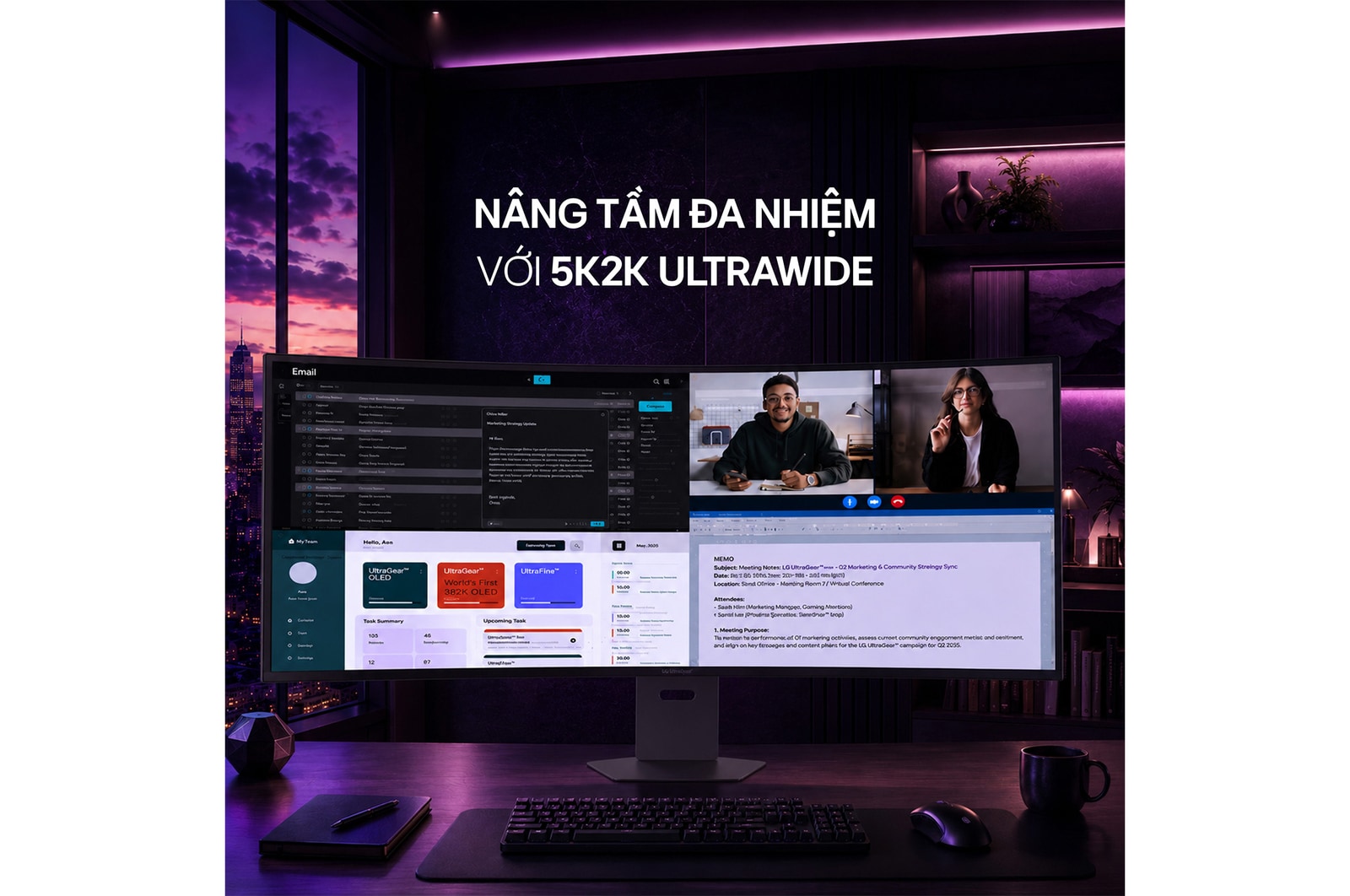 Màn hình gaming OLED 5K2K 45-inch UltraGear evo GX9 – màn hình 45 inch đầu tiên trên thế giới tích hợp công nghệ AI Upscaling