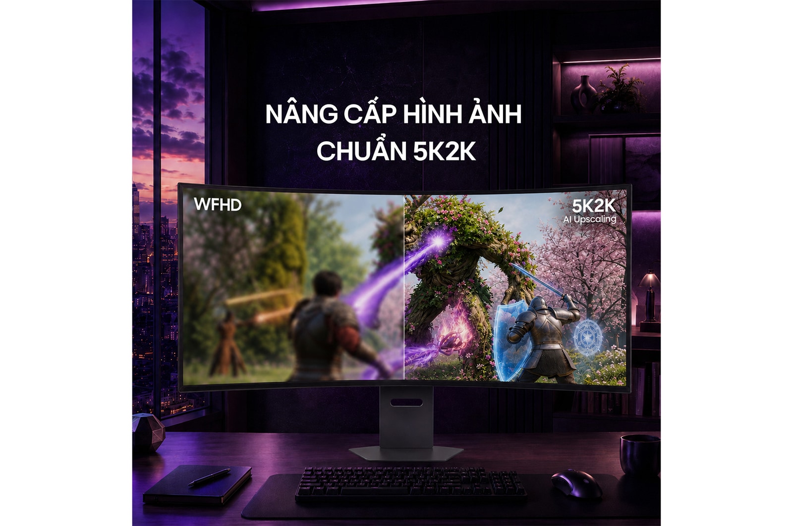 Màn hình gaming OLED 5K2K 45-inch UltraGear evo GX9 – màn hình 45 inch đầu tiên trên thế giới tích hợp công nghệ AI Upscaling