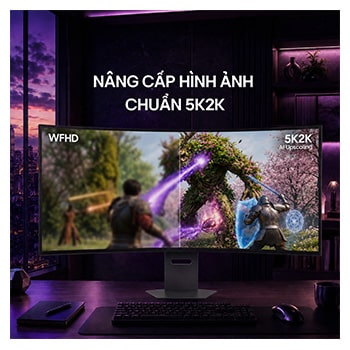 Màn hình gaming OLED 5K2K 45-inch UltraGear evo GX9 – màn hình 45 inch đầu tiên trên thế giới tích hợp công nghệ AI Upscaling
