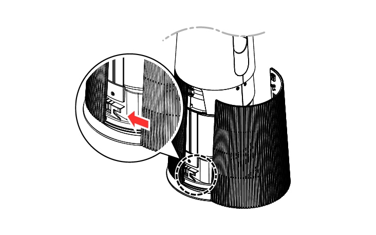 Người dùng nhấn và giữ nút Tăng tốc trên bảng điều khiển trong 3 giây để tắt thông báo thay bộ lọc