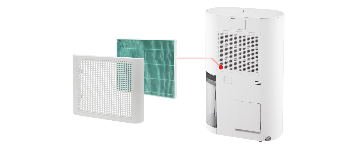 Bộ lọc không khí được lắp ở mặt sau của sản phẩm