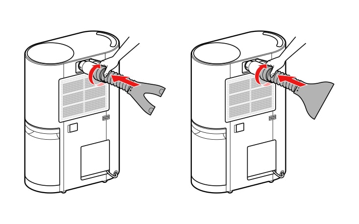 đây là bước 4 Sau khi lắp ống nối dài vào đầu nối ống nối dài, hãy xoay theo chiều kim đồng hồ để cố định ống