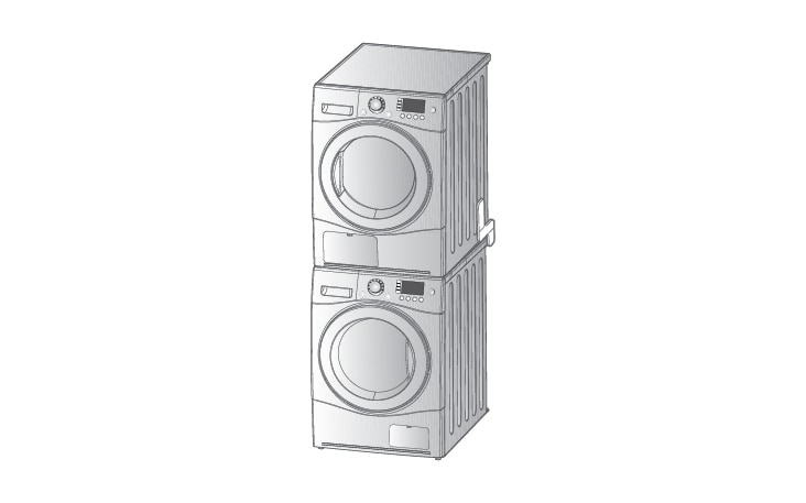 Đặt máy sấy LG lên trên máy giặt LG
