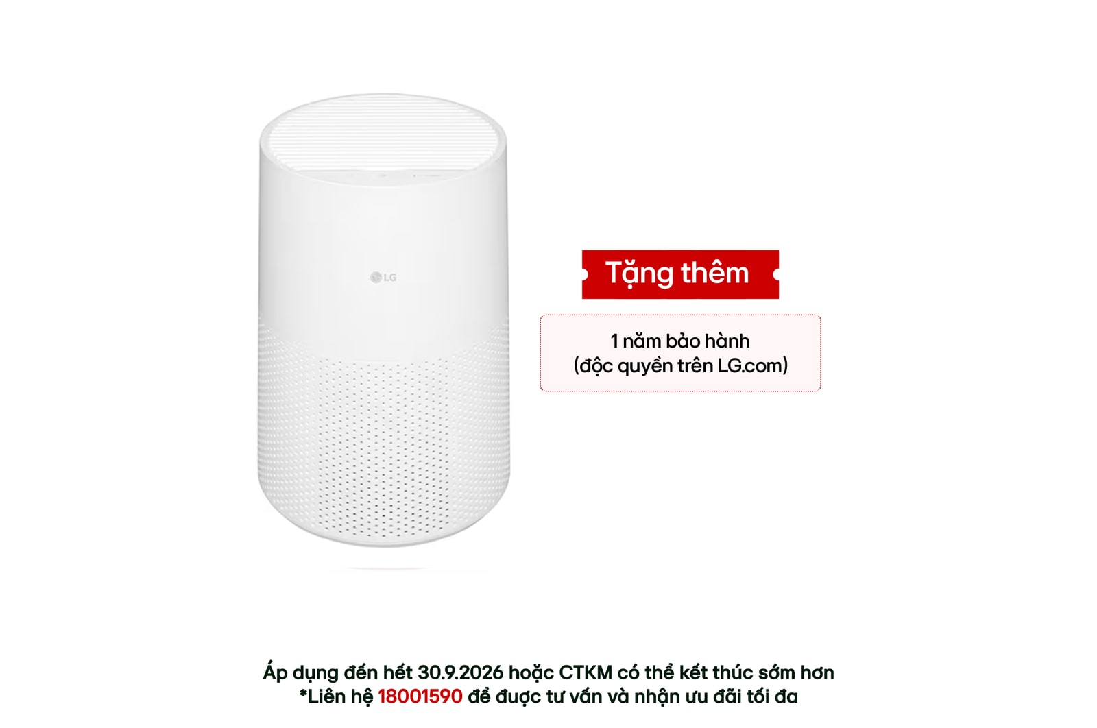Hình ảnh mặt trước của Máy lọc không khí AeroMini 360˚ màu trắng | AS30GGW1A AS30GGW1A