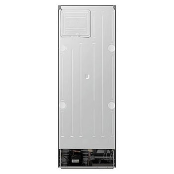 Mặt sau tủ lạnh ngăn đá dưới LG B33BG thể hiện tấm lưng và khoang máy nén phía dưới.