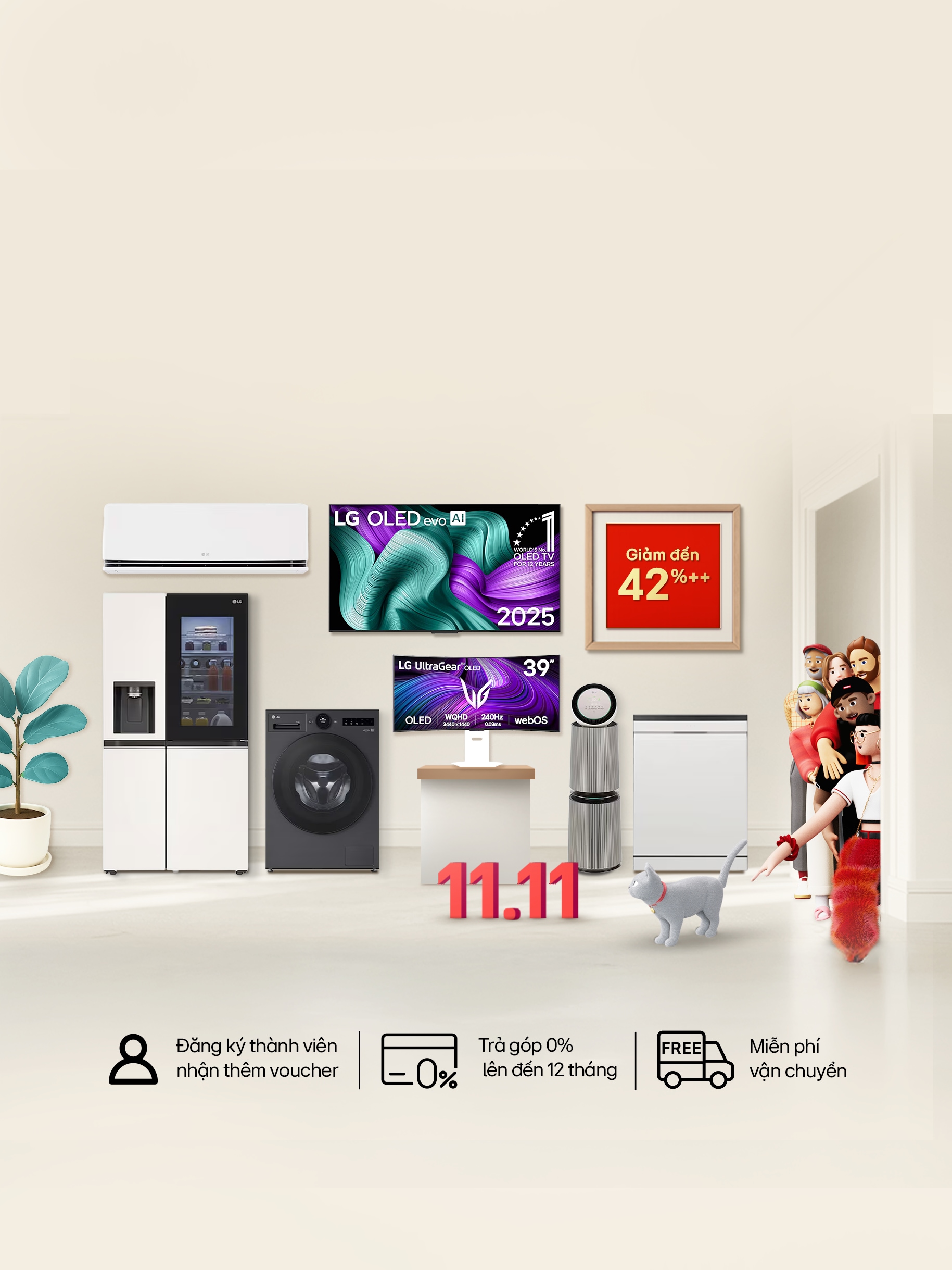 Banner ưu đãi lương về tháng 10 của LG