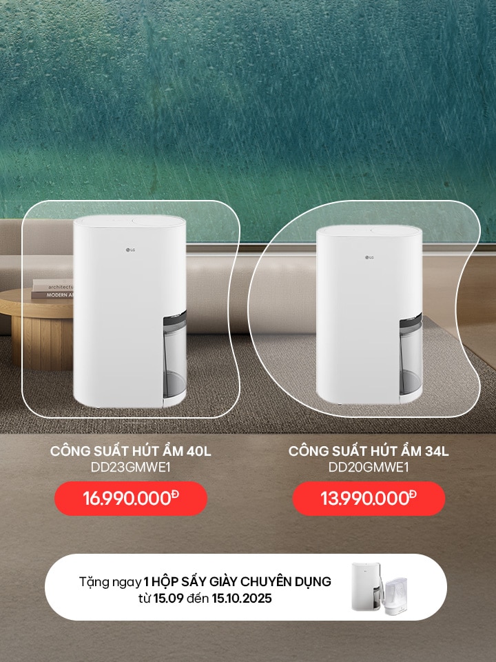 Banner ra mắt máy hút ẩm LG mới