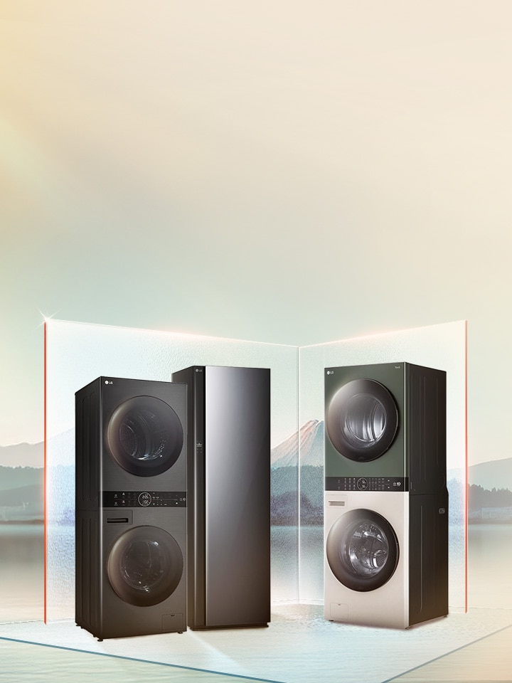 Banner ưu đãi giặt sấy - tháp giặt sấy và styler