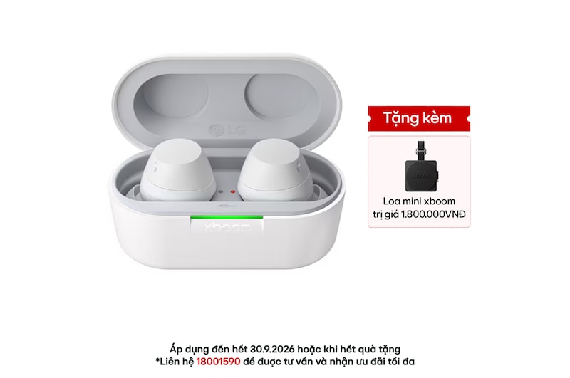 Hình ảnh mặt trước của LG xboom Buds Plus của will.i.am | Tai nghe Bluetooth với trình điều khiển Graphene & EQ thích ứng, ANC BUDSPLUS