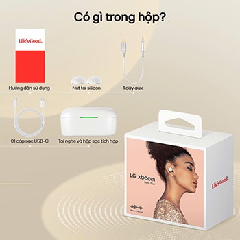 LG xboom Buds Plus của will.i.am | Tai nghe Bluetooth với trình điều khiển Graphene & EQ thích ứng, ANC, BUDSPLUS