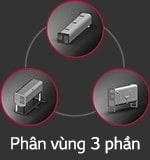 Máy làm lạnh trục vít làm mát bằng nước của LG được phóng to ở giữa, để lộ ba lớp thiết bị bay hơi tải riêng biệt bên trong.