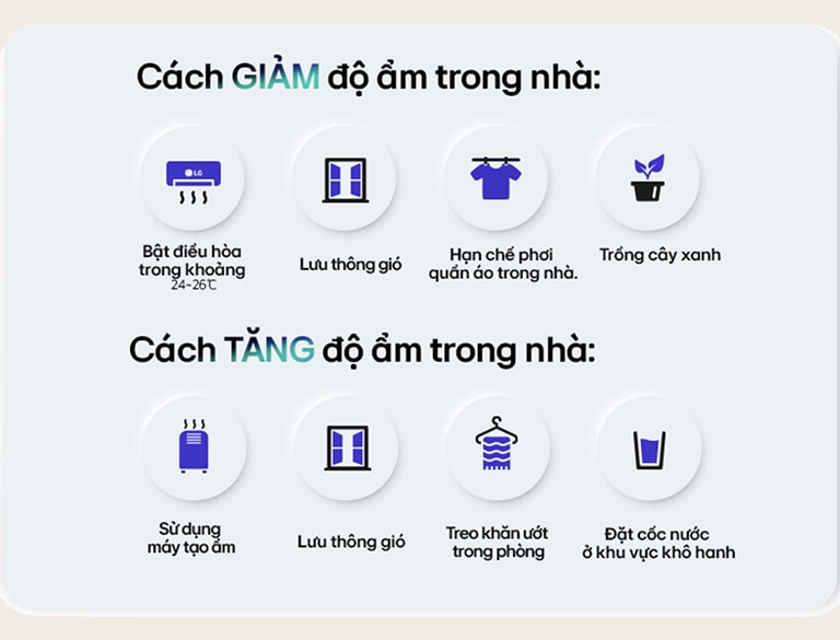 Bảng đề xuất độ ẩm phù hợp vào mùa đông.