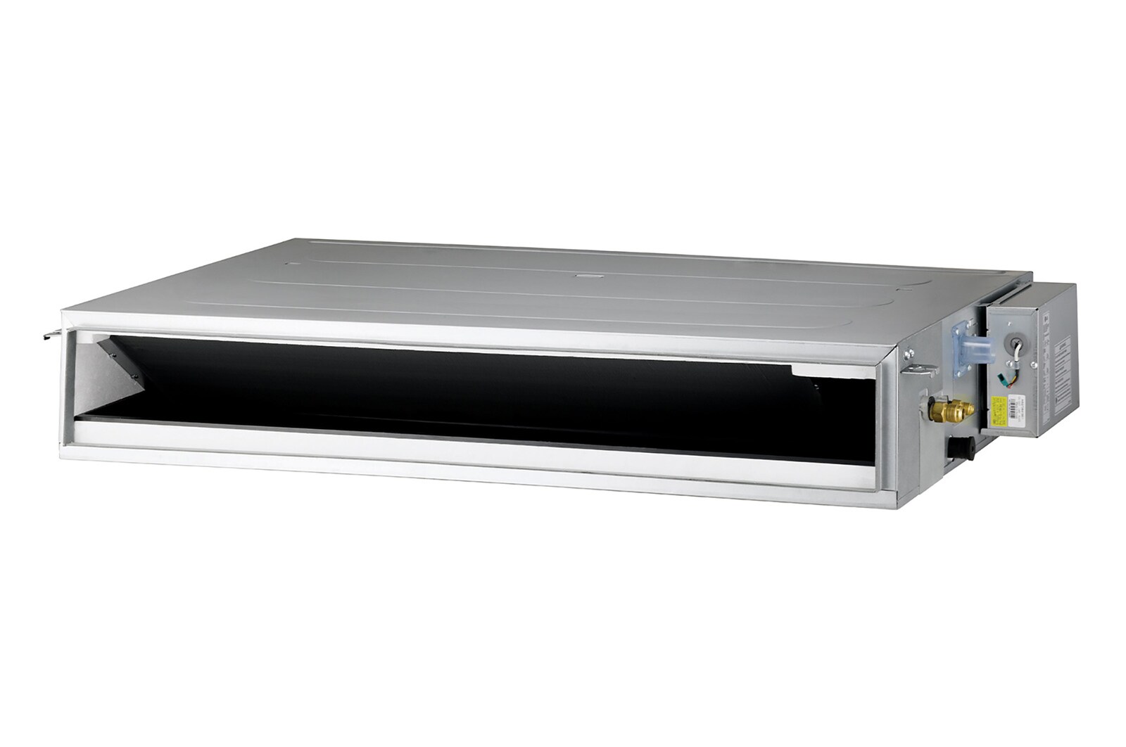 Điều hòa LG Concealed Duct ARNU05GL1G4 là khối hộp chữ nhật màu xám có một số cửa hút gió ở bên phải và một lỗ thông gió ở mặt trước.