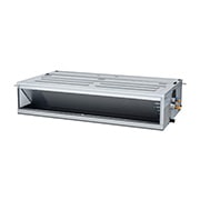 'Điều hòa LG Concealed Duct ARNU28GM2A4 là khối hộp chữ nhật màu xám có một số cửa hút gió ở bên phải và một lỗ thông gió ở mặt trước.