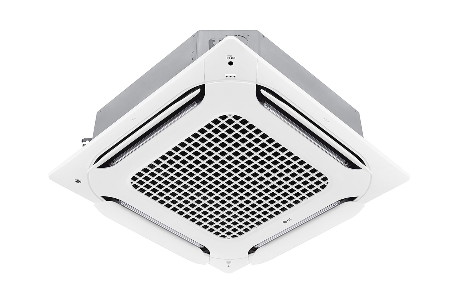 LG Dual Vane Cassette, thiết bị trong nhà, ARNU24GTBB4 có hình vuông và không khí đi ra theo bốn hướng.