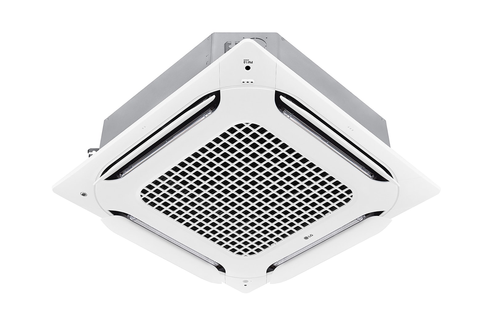 LG Dual Vane Cassette, thiết bị trong nhà, ARNU30GTBB4 có hình vuông và không khí đi ra theo bốn hướng.