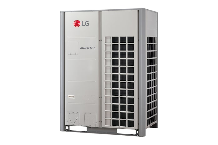 Thiết bị ngoài trời LG MULTI V 5 ARUN180LLS5 18HP, với ống dẫn hình vuông ở phía trước và bên phải thiết bị.