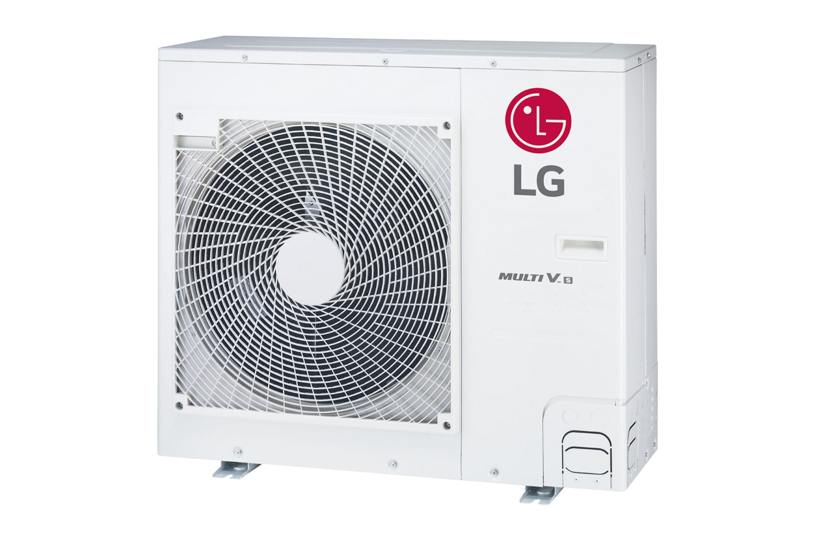 Thiết bị ngoài trời LG MULTI V S ARUN040LSS5, 4HP. có hình chữ nhật dài và có chiếc chảo lớn tích hợp bên trong.