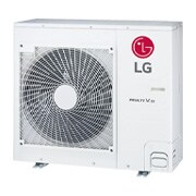 Thiết bị ngoài trời LG MULTI V S ARUN040LSS5, 4HP. có hình chữ nhật dài và có chiếc chảo lớn tích hợp bên trong.