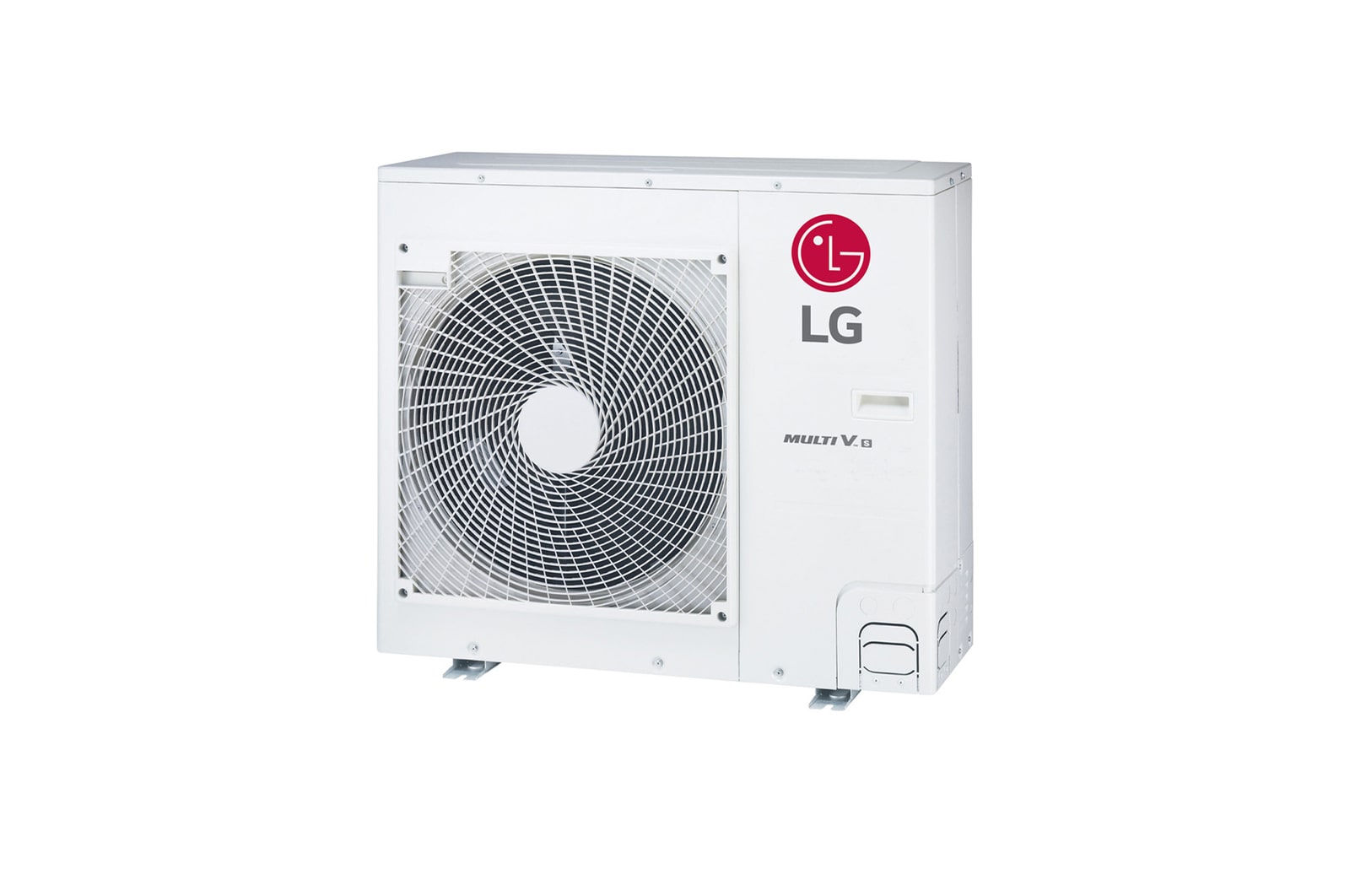 Thiết bị ngoài trời LG MULTI V S ARUV030GSD5, 3HP. có hình chữ nhật dài và có chiếc chảo lớn tích hợp bên trong.