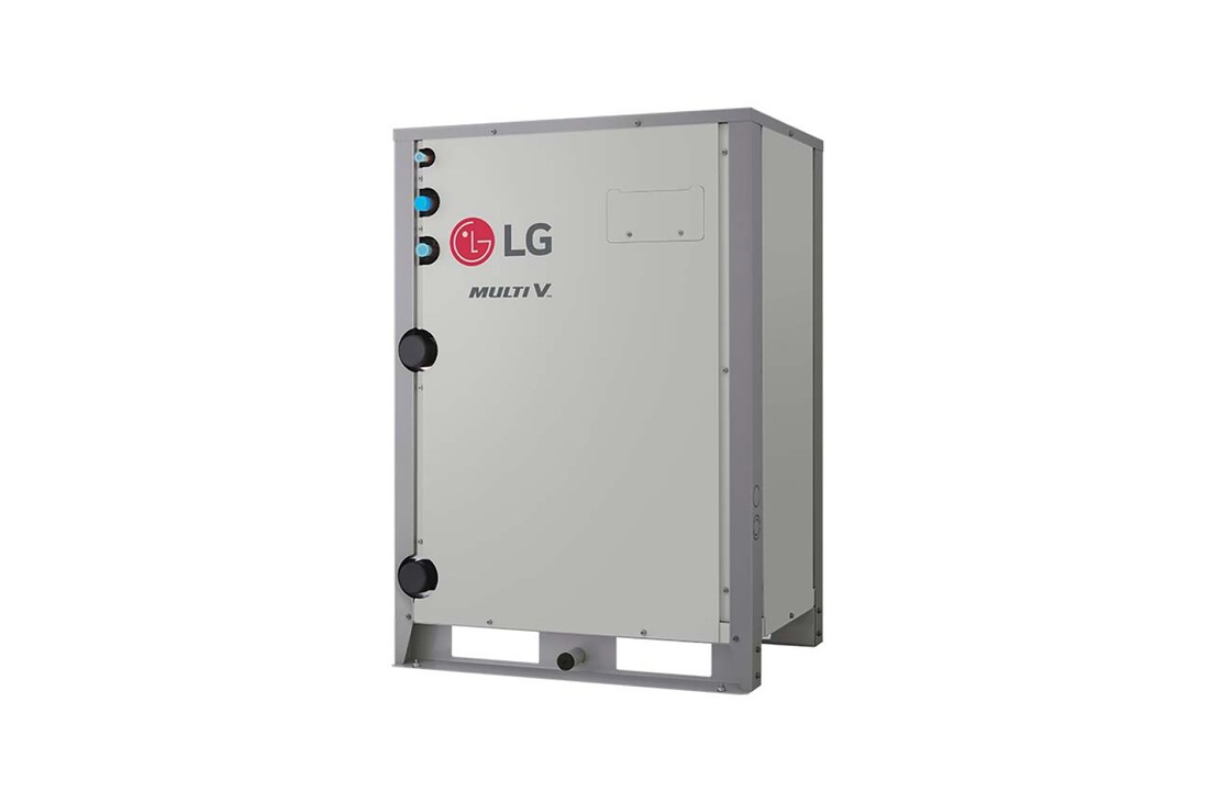 LG MULTI V WATER 5, thu hồi nhiệt nước, 20HP, có hình chữ nhật và có nhiều cửa vào ở phía bên trái mặt trước.