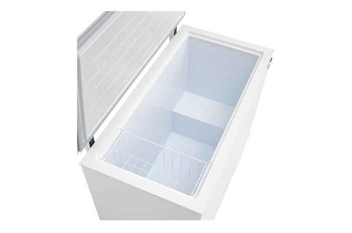 LG chest freezer inside storage space view