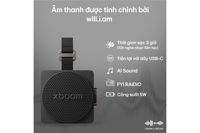 LG xboom Mini tinh chỉnh bởi will.i.am | Loa di động và nhỏ gọn đầy phong cách