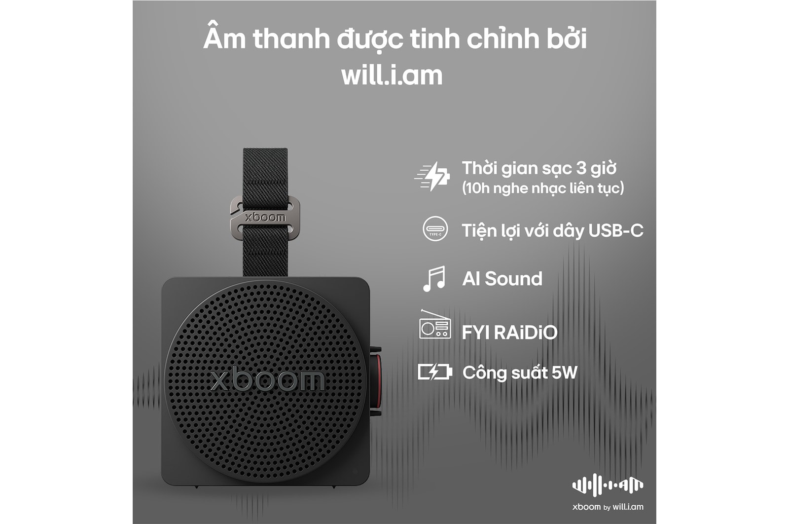 LG xboom Mini tinh chỉnh bởi will.i.am | Loa di động và nhỏ gọn đầy phong cách