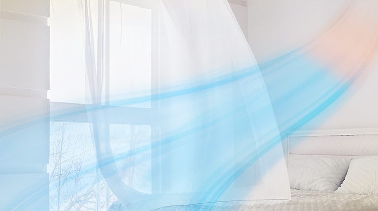 It shows a warm, safe blue wind envelops the room.