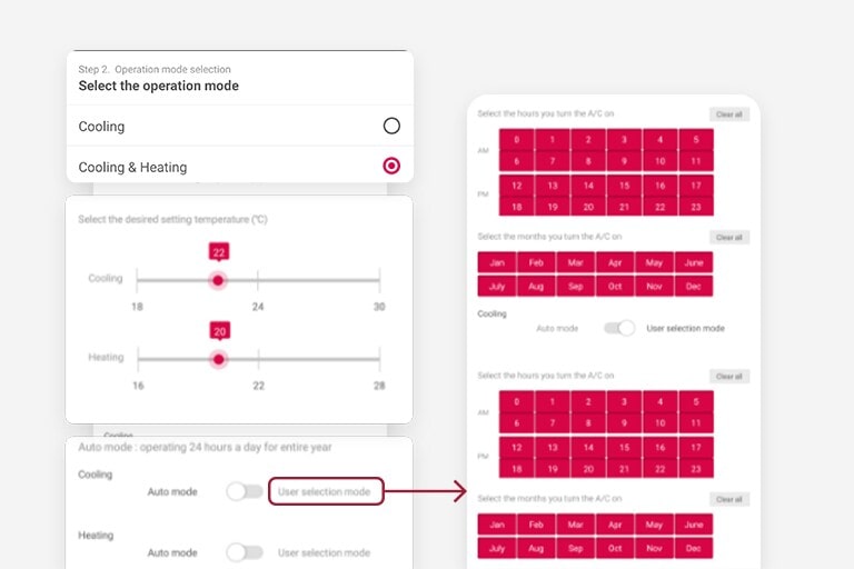 It shows the application shows you how to set up your air conditioner.