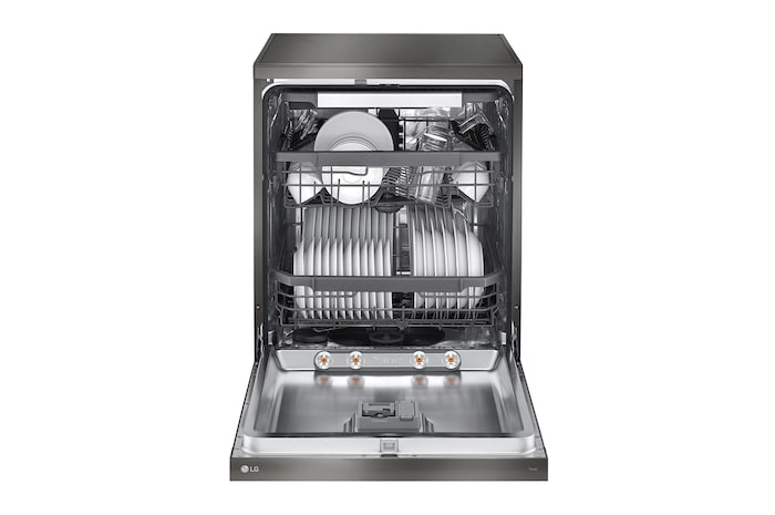LG Máy rửa bát LG Quadwash TrueSteam™ màu đen bóng LDT14BSA4, LDT14BSA4, Door Open