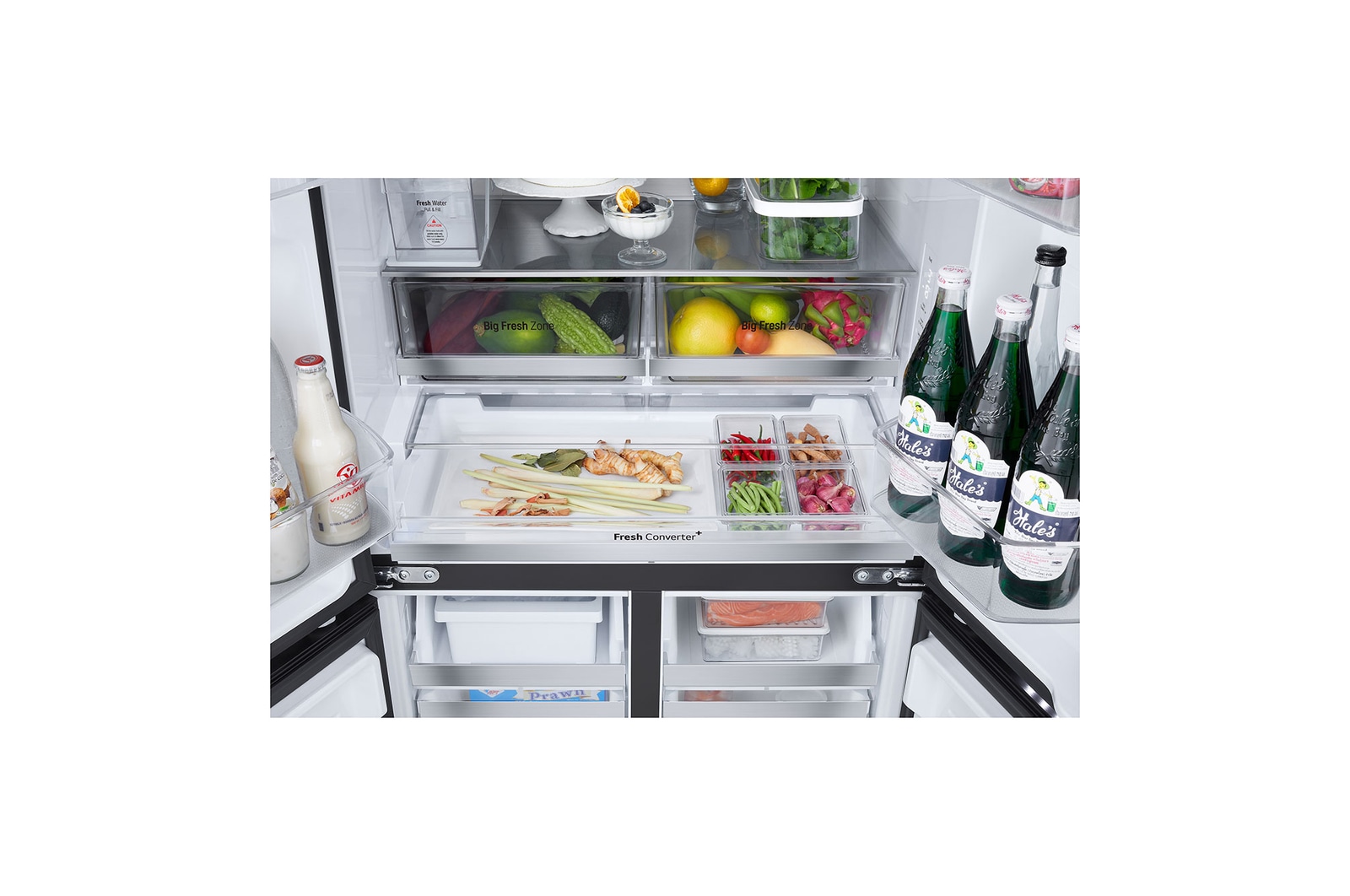 compartment view with food