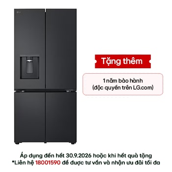 Hình ảnh mặt trước của Tủ lạnh LG French Door màu đen lì 571L LFD58BLMA LFD58BLMA