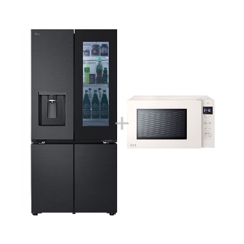 Hình ảnh mặt trước của Tủ lạnh LG French Door InstaView™ màu đen lì 576L LFD58BLMAI LFD58BLMAI