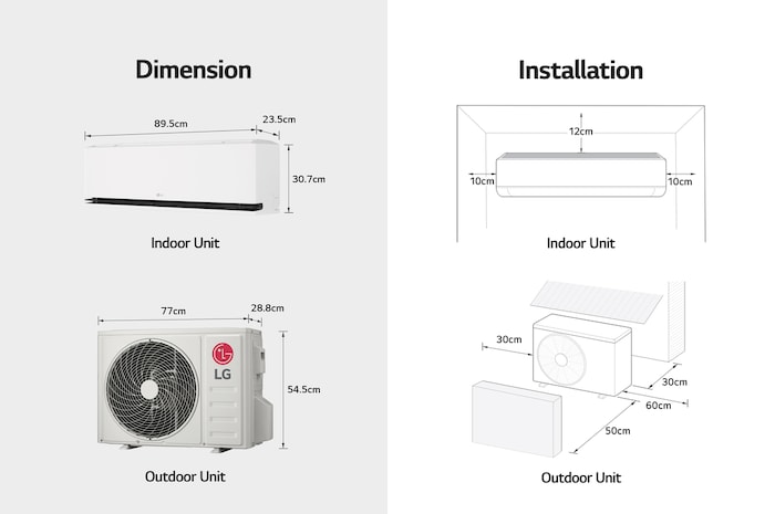 LG Điều hòa LG DUALCOOL™Inverter AI Air 1 chiều 2.5HP IDC24M2, IDC24M2