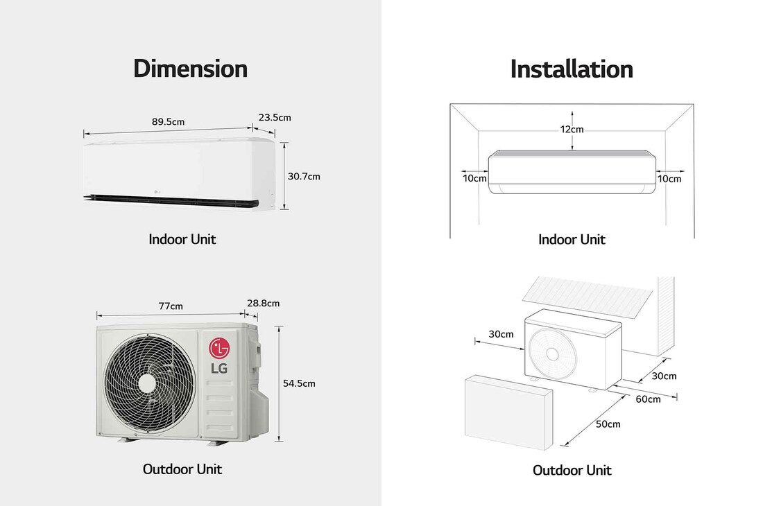 LG Điều hòa LG DUALCOOL™Inverter AI Air 2 chiều 2.5HP IDH24M1, IDH24M1