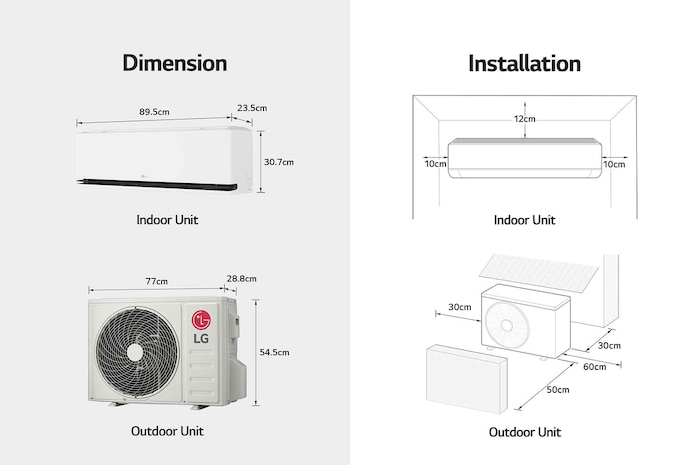 LG Điều hòa LG DUALCOOL™Inverter AI Air 2 chiều 2.5HP IDH24M1, IDH24M1