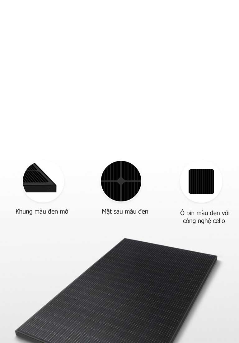 Ảnh minh họa NeON® H Black với khung màu đen mờ, mặt sau màu đen và ô pin màu đen