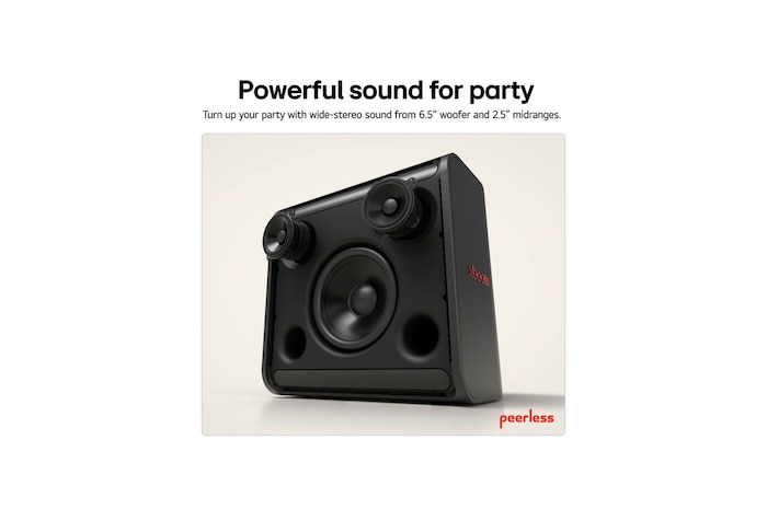 LG Loa tiệc không dây LG xboom Stage 301 tinh chỉnh bởi will.i.am 2.1 kênh công suất 120W mạnh mẽ cùng pin thay thế , STAGE301