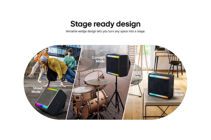 LG Loa tiệc không dây LG xboom Stage 301 tinh chỉnh bởi will.i.am 2.1 kênh công suất 120W mạnh mẽ cùng pin thay thế , STAGE301