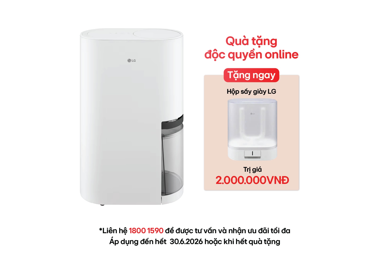 Hình ảnh mặt trước của Máy hút ẩm LG Dual Inverter Mojave 40L DD23GMWE1 DD23GMWE1