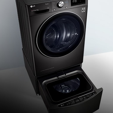 đặt TWINWash mini bên dưới máy sấy